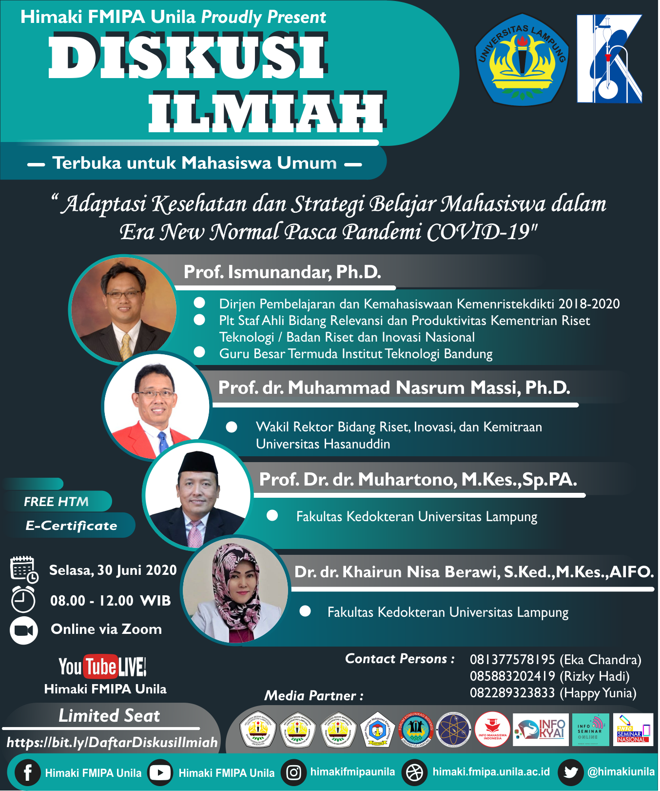 Siapkan Diri Menuju Era New Normal, Himaki FMIPA Unila Lakukan Adaptasi Kesehatan dan Atur Strategi Belajar